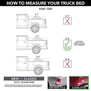 Lund Genesis Tri-Fold Soft Folding Truck Bed Tonneau Cover | 95064 | Fits 2009 - 2018, 2019 - 2020 Classic Dodge Ram 1500 6' 6" Bed (78")