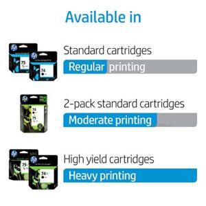 HP 74 and HP 75 | 2 Ink Cartridges | Black, Tri-color | Works with HP DeskJet D4260, HP OfficeJet J5788, J6480, HP Photosmart C4300 series, C4400 series, C4500 series, C5500 series | CB335WN, CB337WN