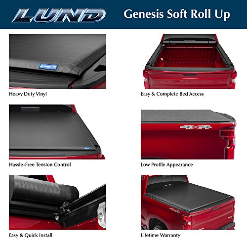 Lund Genesis Roll Up Soft Roll Up Truck Bed Tonneau Cover | 96016 | Fits 1994 - 2001 Dodge Ram 1500, 2002 2500/3500 8' Bed (96")