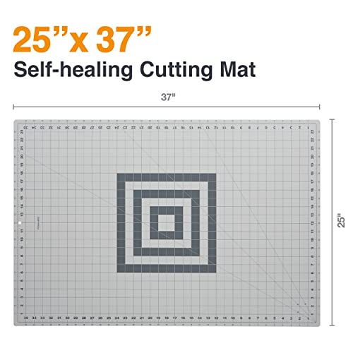 Fiskars Craft Supplies: Self Healing Cutting Mat for Crafts, Sewing, and Quilting Projects, 24x36” (12-83727097J) , Gray