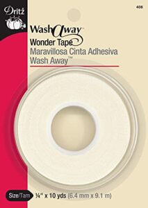 dritz wash away wonder tape, 1/4-inch by 10-yards, white