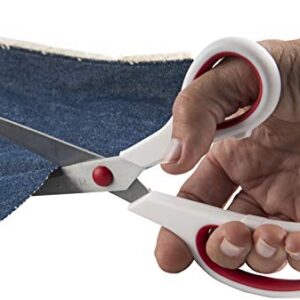 SINGER Fabric Scissors with Comfort Grip, 1-pack, Red & White