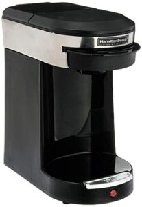 hamilton beach commercial deluxe 1 cup coffeemaker-black/stainless steel single hospitality 3-minute brew time, stainless steel/black-1030390, coffee pod brewer