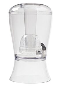 creativeware beverage dispenser with ice cylinder and fruit infuser, clear