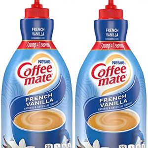 Nestle Coffee mate Coffee Creamer, French Vanilla, Concentrated Liquid Pump Bottle, Non Dairy, No Refrigeration, 50.7 Fl. Oz (Pack of 2)