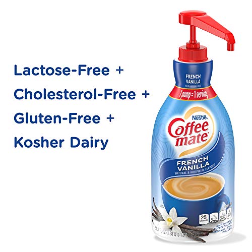 Nestle Coffee mate Coffee Creamer, French Vanilla, Concentrated Liquid Pump Bottle, Non Dairy, No Refrigeration, 50.7 Fl. Oz (Pack of 2)