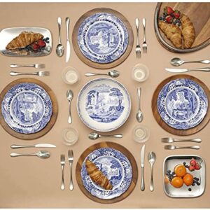 Spode Blue Italian Salad Plates Set of 4, 7.25”, Fine Earthenware, Made in England, Dishwasher Safe