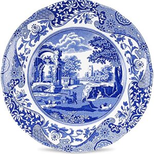 Spode Blue Italian Salad Plates Set of 4, 7.25”, Fine Earthenware, Made in England, Dishwasher Safe