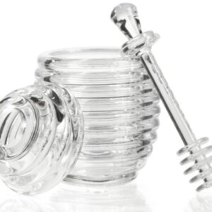 Prodyne Acrylic Honey Jar With Server, Off-white