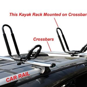 TMS J-Bar Rack HD Kayak Carrier Canoe Boat Surf Ski Roof Top Mounted on Car SUV Crossbar