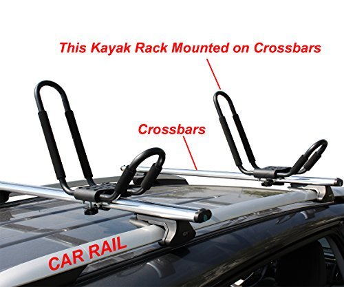 TMS J-Bar Rack HD Kayak Carrier Canoe Boat Surf Ski Roof Top Mounted on Car SUV Crossbar