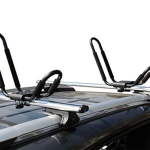 TMS J-Bar Rack HD Kayak Carrier Canoe Boat Surf Ski Roof Top Mounted on Car SUV Crossbar