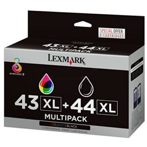 lexmark no 43xl and no 44xl ink cartridge colour and black combo-pack
