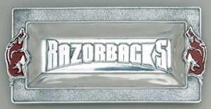 university of arkansas razorbacks 6″x12″ serving tray arthur court designs aluminum