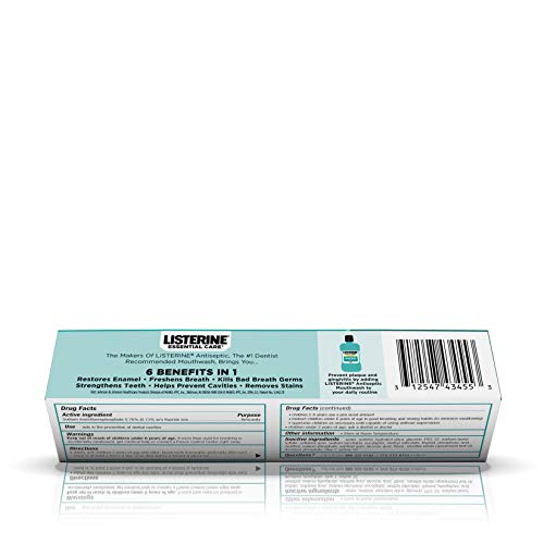 Listerine Essential Care Toothpaste, Powerful Mint Gel, 4.2 Ounce