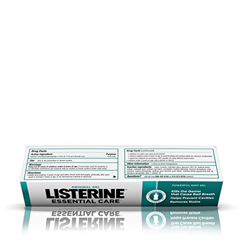 Listerine Essential Care Toothpaste, Powerful Mint Gel, 4.2 Ounce