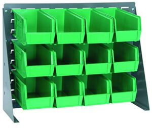 quantum storage systems qbr-2721-230-12gn ultra bin complete bench rack package with 12 ultra bins, 27″ x 8″ x 21″, green
