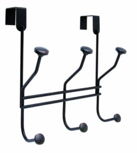 amerock | over-the-door hook rack | 3 double prong hooks | oil rubbed bronze | 9-3/4 inch (248 mm) length