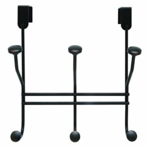 Amerock | Over-The-Door Hook Rack | 3 Double Prong Hooks | Oil Rubbed Bronze | 9-3/4 inch (248 mm) Length