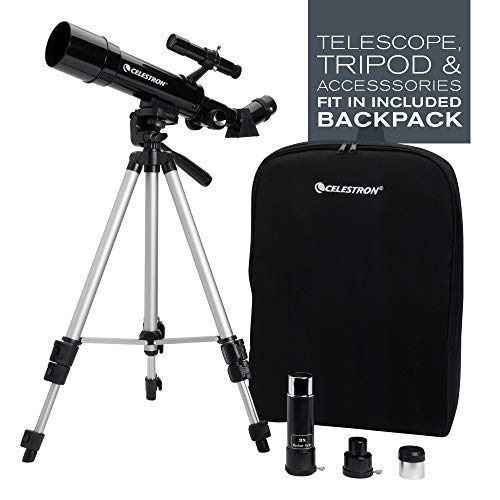 Celestron - 50mm Travel Scope - Portable Refractor Telescope - Fully-Coated Glass Optics - Ideal Telescope for Beginners - BONUS Astronomy Software Package