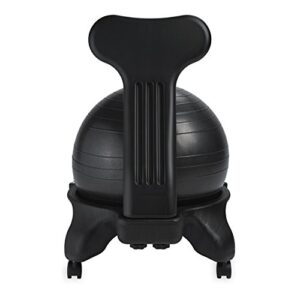 Gaiam 610-6002RTL Balance Ball Chair - Classic Yoga Ball Chair with 52cm Stability Ball, Pump & Exercise Guide for Home or Office, Black