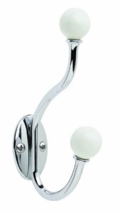 amerock | coat hook | wall mount | white / polished chrome | 1 pack | robe hook | towel hook | entryway hook | bathroom hook