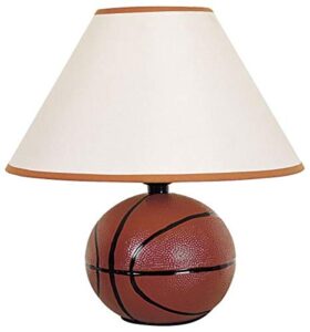 ore international 604ba ceramic basketball lamp , brown