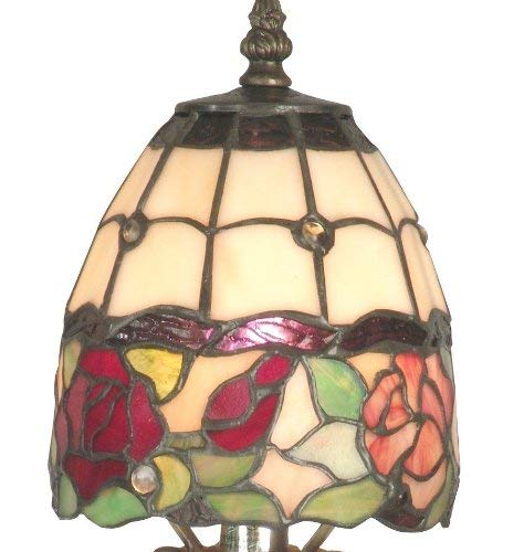 Dale Tiffany TA70711 Enid Table Lamp, Antique Brass and Art Glass Shade, 16.00x5.75x5.75