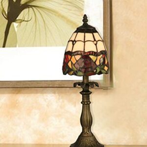 Dale Tiffany TA70711 Enid Table Lamp, Antique Brass and Art Glass Shade, 16.00x5.75x5.75