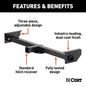 CURT 13702 Camper Adjustable Trailer Hitch RV Towing, 2-Inch Receiver, 5,000 lbs., Fits Frames up to 51 Inches Wide