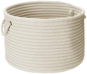 simply home solid braided basket, 18″x18″x12″, white