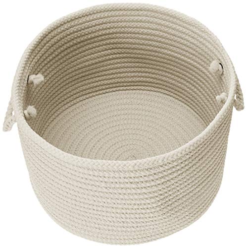 Simply Home Solid Braided Basket, 18"x18"x12", White