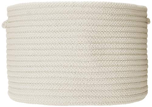 Simply Home Solid Braided Basket, 18"x18"x12", White