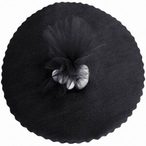 100 black scalloped tulle circles 9″ wedding favor wrap