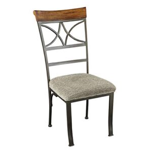 powell hamilton pewter and bronze metal set of 2 dining chair