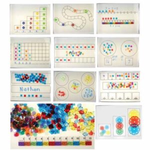 constructive playthings manipulative shapes kit for light tables (267 pcs.)