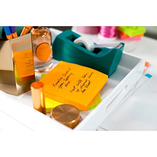 Post-it Super Sticky Notes, 4 in x 4 in, 6 Pads, 2x the Sticking Power, Energy Boost Collection, Bright Colors, Recyclable (675-6SSUC)