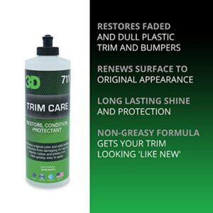 3D Trim Care Restorer of Faded & Dull Plastic, Rubber, Trim & Bumpers - Renews Surface to Original Appearance - Long Lasting Shine & Protection 16oz.