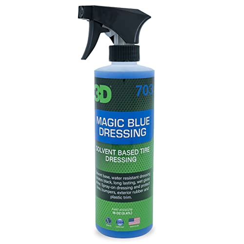 3D Magic Blue - Water Resistant Tire Shine - Repels Rain & Water on Wet Roads for Long Lasting Tire Shine & Protection 16oz.