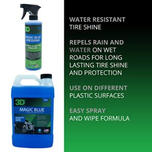 3D Magic Blue - Water Resistant Tire Shine - Repels Rain & Water on Wet Roads for Long Lasting Tire Shine & Protection 16oz.