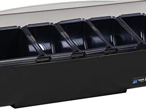 San Jamar Dome Plastic Garnish Center, 8 Pint - 5 Tray, Black