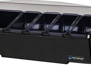 San Jamar Dome Plastic Garnish Center, 8 Pint - 5 Tray, Black