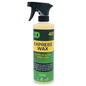3d express montan spray wax – glossy shine, streak free, no powder residue 16oz.