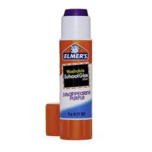 Elmer's Disappearing Purple School Glue Sticks, Washable, 6 Grams, 12 Count