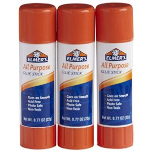 Elmer's All Purpose Glue Sticks, Washable, 22 Grams, 3 Count