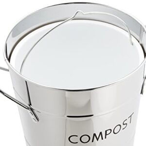 Stainless Steel Kitchen COMPOST Bin - removable inner bucket - by Eddingtons