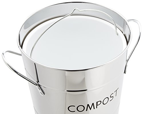 Stainless Steel Kitchen COMPOST Bin - removable inner bucket - by Eddingtons