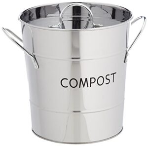 stainless steel kitchen compost bin – removable inner bucket – by eddingtons