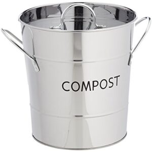 Stainless Steel Kitchen COMPOST Bin - removable inner bucket - by Eddingtons