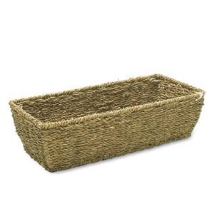 tag small rectangular seagrass basket green